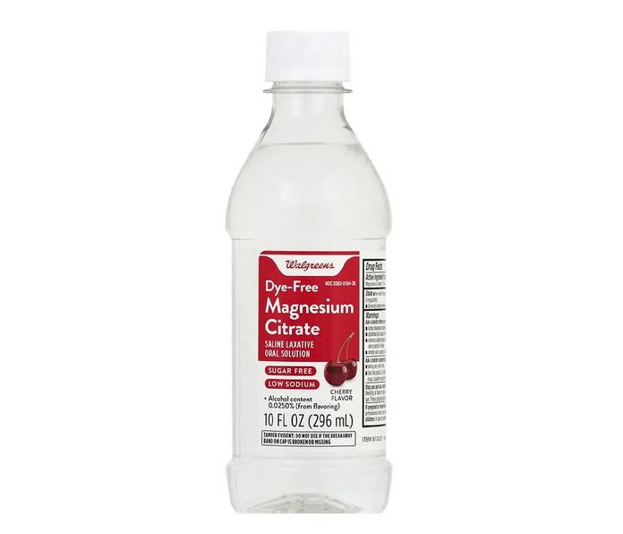 Walgreens brand Dye-Free Magnesium Citrate Cherry, taken from Walgreens.com. Also literally the worst thing I've ever put in my body.