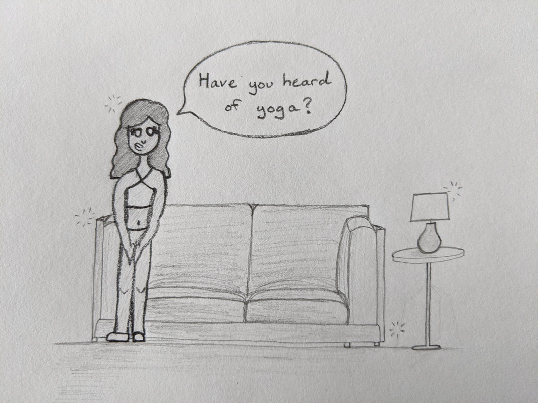 Drawing: A tall, thin woman in a perfect, modern room asks, 